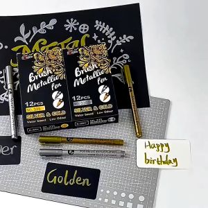 Spidol Metalik Baoke Emas Perak Putih | Metallic Pen Gold Silver | Marker Permanent Ban Motor Mobil