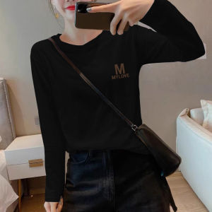 Loose Fit Pure Cotton Long Sleeve Womens T-Shirt Comfortable Breathable Base Layer Shirt Chic Early Autumn Loose Style Top