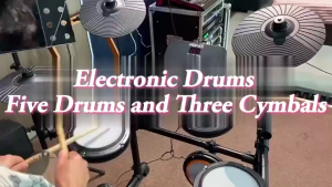 Minsine Portable Electric Drum Set for Beginne with 5 Quiet Mesh Pads 30 Drums Kits with 2 Switch Pedal