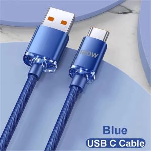 120W Fast Charging Cable Nylon Braided Quick Charge Data Cord Durable Cable High-speed Transmission USB A To Type C/Dual Type C