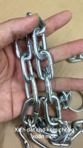 xích chó mắt hàn dày phi 5mm cân mọi loại chó to 25kg - 60kg chất liệu sắt inox dài 150cm và 200cm ( có móc chống xoắn )