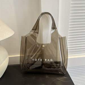 Fashionable Semi-Transparent Small Women's Bag: Lightweight All-Match PVC Shoulder Handbag & Waterproof Beach Swimming Bag