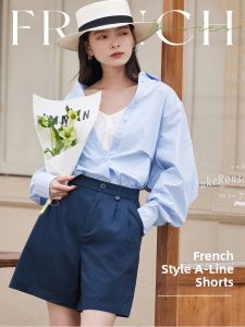 INMAN | Quần Culottes Dài 5/8 Ôm Eo Cao Cotton