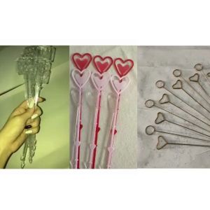 Stick Kartu Card Holder Stik Plastik Tangkai Hias Dekorasi Pajangan Bunga Cake Kue Pesta Brithday Wedding KB16