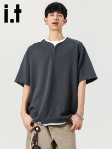 izzue | Áo Thun V-Neck Mùa Hè Thoáng Khí Kiểu Hai Lớp