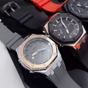 Watch House นาฬิกาชาย 2 ระบบเข็มและดิจิตอล บอกวันที่ ไฟ พร้องกล่องคาสิโอ