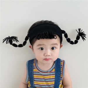Cute Baby Girl Hairband Funny Headband Korean Style Fake Hair Braids Infant Headwear Casual Summer Cotton Blend Fabric