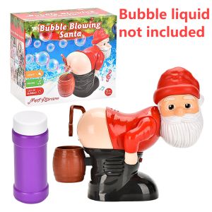 Christmas Funny Bubble Toy Santa Claus Bubble Machine Electric Santa Butt Bubble Blower With Music Lights Xmas Kids