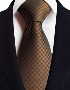 Cà Vạt Nam Cao Cấp 8CM Màu Nâu Cam Chấm Bi Sọc Chất Liệu Polyester Dệt Jacquard Dành Cho Công Việc Đám Cưới Tiệc Tùng Phụ Kiện Thời Trang