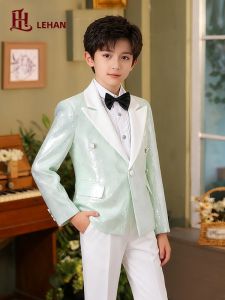 LEHANSU | Shiny Stage Suit for Boys Glittery Performance Outfit