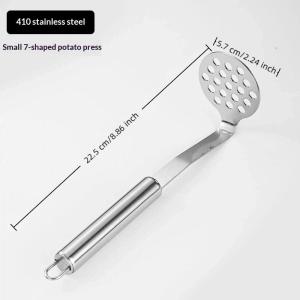 [J] 1Pcs Stainless Steel Potato Masher With Efficient Mashing Design For Home Kitchen Making Mashed Potatoes And Baby Food