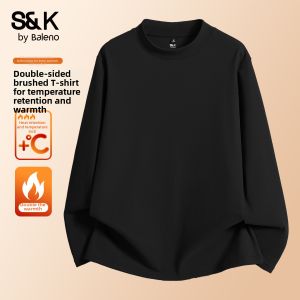 BALENO | Double-faced Flannel Thermal Underwear Mens Long Sleeve T-Shirt