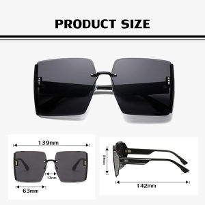 Suomi Square Sunglasses For Beach Frameless Sunglasses Retro Fashion