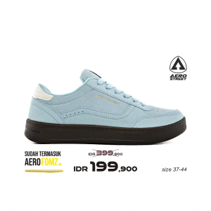 Aerostreet 37-44 Austin Coklat Gum Biru Muda - Sepatu Sneakers Casual