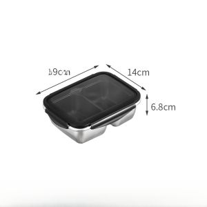 Food Grade 304 Stainless Steel  Keeping Lunch Box Sealed Compartmentalized Fruit Box Refrigerator Specialized Lunch Tray