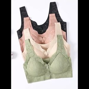 MC BR1765 Wanita Bh Pushup Wanita Kancing Depan Seamless Bra Renda Lace Sport Tanpa Kawat