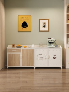 Storage Cabinet with Drawers and Shelving Cream Style 1pc
