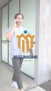 Muslimadani Baju Koko Dewasa Kemko Lengan Pendek Bordir Kerancang Modern