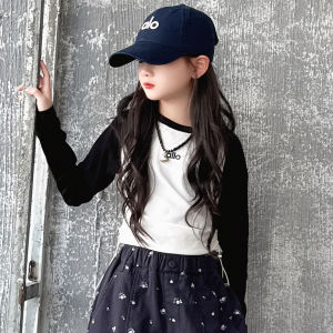 MPW | Girls Fashionable Floral Patchwork Workwear Pants Set Spring Autumn Casual Wear Two-Piece Outfit For Kids Aged 3-14