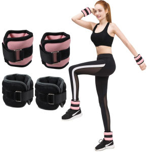 1Pair Adjustable Ankle & Wrist Weights (0.5kg/1kg) - Neoprene Leg Arm Straps for Running Yoga - Strength Training for Women Men
