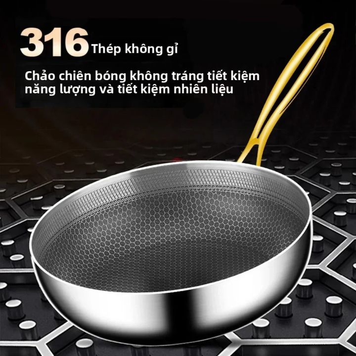 Chảo Chống Dính Bằng Thép Không Gỉ 316 Bề Mặt Tổ Ong 28cm Để Nấu Bít ...