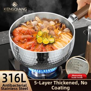 RONGCHUAN | No Coating Stainless Steel Thickened Small Cooking Pot
