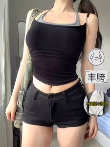 Quần Short Siêu Ngắn Co Giãn Thường Ngày Cho Nữ Mùa Hè Thiết Kế Cảm Giác Xương Đòn Quần Bó Sát Có Đệm Hông Quần Bó Sát