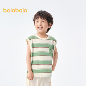 Balabala Trẻ Em Của tay ngắn T Áo Sơ Mi Cậu Bé Hàng Đầu 2024 Mùa Hè Mới Tinh Khiết Cotton Nước Ngoài Của Cô Gái Vest
