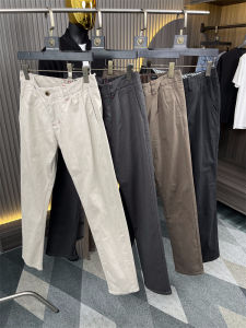 Nam Thoải Mái Chân Thẳng Cotton Vải Bông Làm Việc Quần Tây Đi Làm Thoải Mái Retro Màu Kaki Mùa Thu Mùa Giải Quần Dài Thời Trang Trẻ Trung