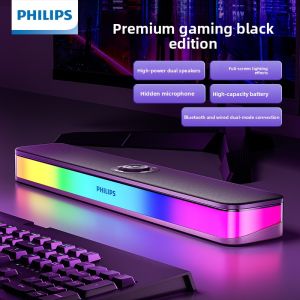 Philips Bluetooth Computer Desktop Speaker Gaming Esports SPA6109 Wired RGB Lighting Effects Home Use Dual Speaker Box