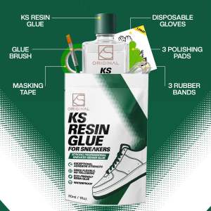 KS Resin Glue Professional Shoe Sneakers Repair Glue Kit Strong Adhesive DIY Fix Soles Cracks Separation Footwear Restoration KSORIGINAL