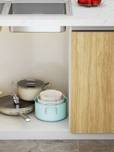 SG [READY STOCK] Adjustable Pot Rack Kitchen Storage Rack Organiser Multipurpose Under Sink Rack Collapsible