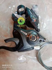 Operan gigi sepeda shifter sepeda mtb gunung dewasa 3 x 7 hendle Alloy 1 set