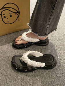 Dép Đế Dày Mùa Hè Cho Nữ Đi Biển Chống Trượt Phong Cách Y2K Sao Chổi Đế Cao Su Đế EVA Thường Ngày Đế Cao Su Đế EVA