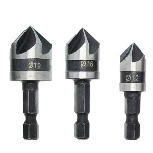 3PCS Hex Countersink Boring 90 Degrees Countersink Drill Bit for Woodr Metal Chamfer Cutter Chamfer Metal Drilling Bit Set
