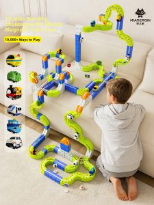 Educational Magnetic Rail Electric Train DIY Building Blocks Toys