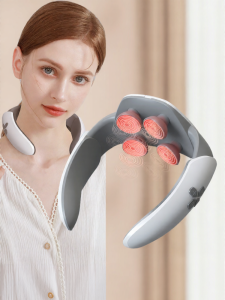 Low-Frequency Pulse Neck Massager Heated Neck Wrap Shoulder Relief Device USB Powered U-Shaped Design Button Control