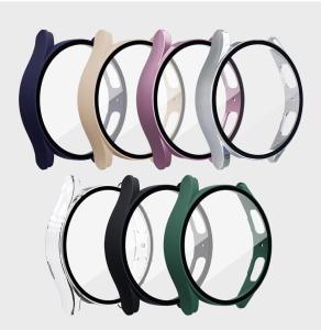 กระจก + เคสสำหรับ Samsung Galaxy Watch 5 4 44มม. 40มม. อุปกรณ์เสริม PC All-Around Anti-Fall เคสกันกระแทก Galaxy Watch 5 Pro 45มม. ปกป้องหน้าจอสำหรับผู้หญิงผู้ชาย