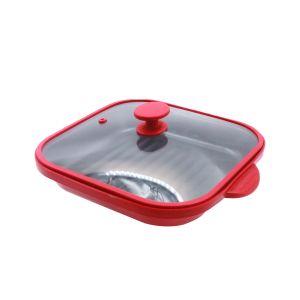 Microwave Skillet Covered Grill Pan & Crisper Tray – Microwave Cookware That Lets You Fry Sauté Cook Brown and Even Crisp F