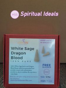 HSS White Sage - Dragon Blood Incense Cones Pure Cleanse Negative Energy Attract Good Energy