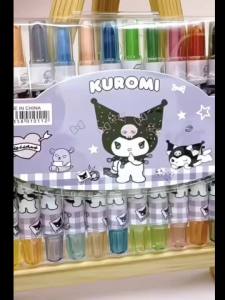 Cute Sanrio 12-Color Spinning Crayon Set Retractable Crayons Childrens Coloring Drawing Doodling Art Supplies.