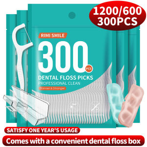 300/600/1200PCS dental floss stick interdental brush - (comes with 1 dental floss box) - suitable for oral hygiene and dental c