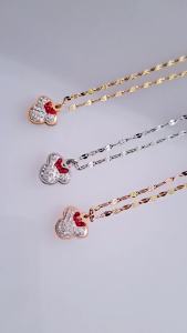 Kalung Titanium Miky Minie Mata Anti Karat Cocok untuk Dewasa dan Anak-anak Bisa Dipakai Sehari-hari kt092