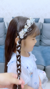 Ikat Kepala Mutiara Bunga Anak Perempuan Lima Warna Berkualitas Tinggi Tiara Sari Lapis Legit Karangan Daun Emas Elegan Murni Fashion Hair Accessories Tidak Mudah Berubah Warna