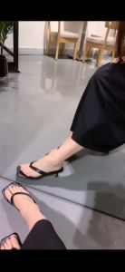 Size 35-42 Women's Fashion Sandals: Slim Heel Shoes, Low Heel Slippers, Square Toe Flip Flops