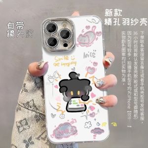 Cute Black Cat Niang Couple Phone Case Compatible with Apple 16Promax/15iPhone14Plus Huawei Mate70 OPPO Vivo Xiaomi 15 Silicone Protective Cover