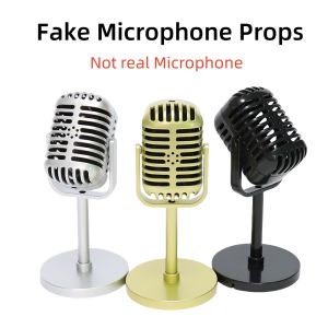 Retro Microphone Prop Classic Plastic Microphone Party Favors Live Performance Home Decoration Ornaments