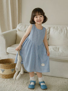 YOEHYAUL | Sleeveless Gingham Comfortable Breathable Girl Dress