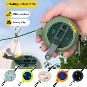 10M Retractable Outdoor Clothesline Portable Windproof Travel Washing Line for Camping Home Laundry Hanger