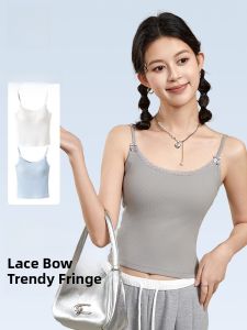 Miiow | Lace Butterfly Backless Tank Top Womens Base Layer With Chest Pad Anti-Light Strap Beautiful Backless Shirt Inner Wear MiiOW